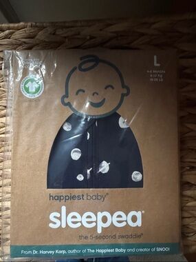 Happiest Baby Sleepea Swaddle in Navy with White Planets